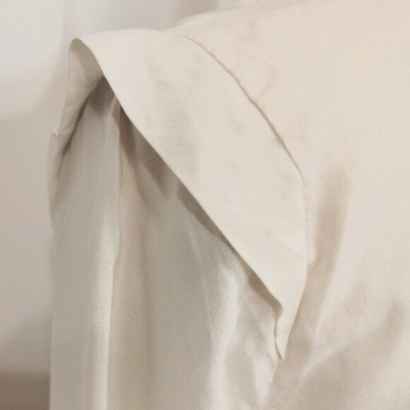 NWT Hobbs London Silk V-Neck Long Sleeve Ivory Button Blouse - Sz 6 - Picture 7 of 12